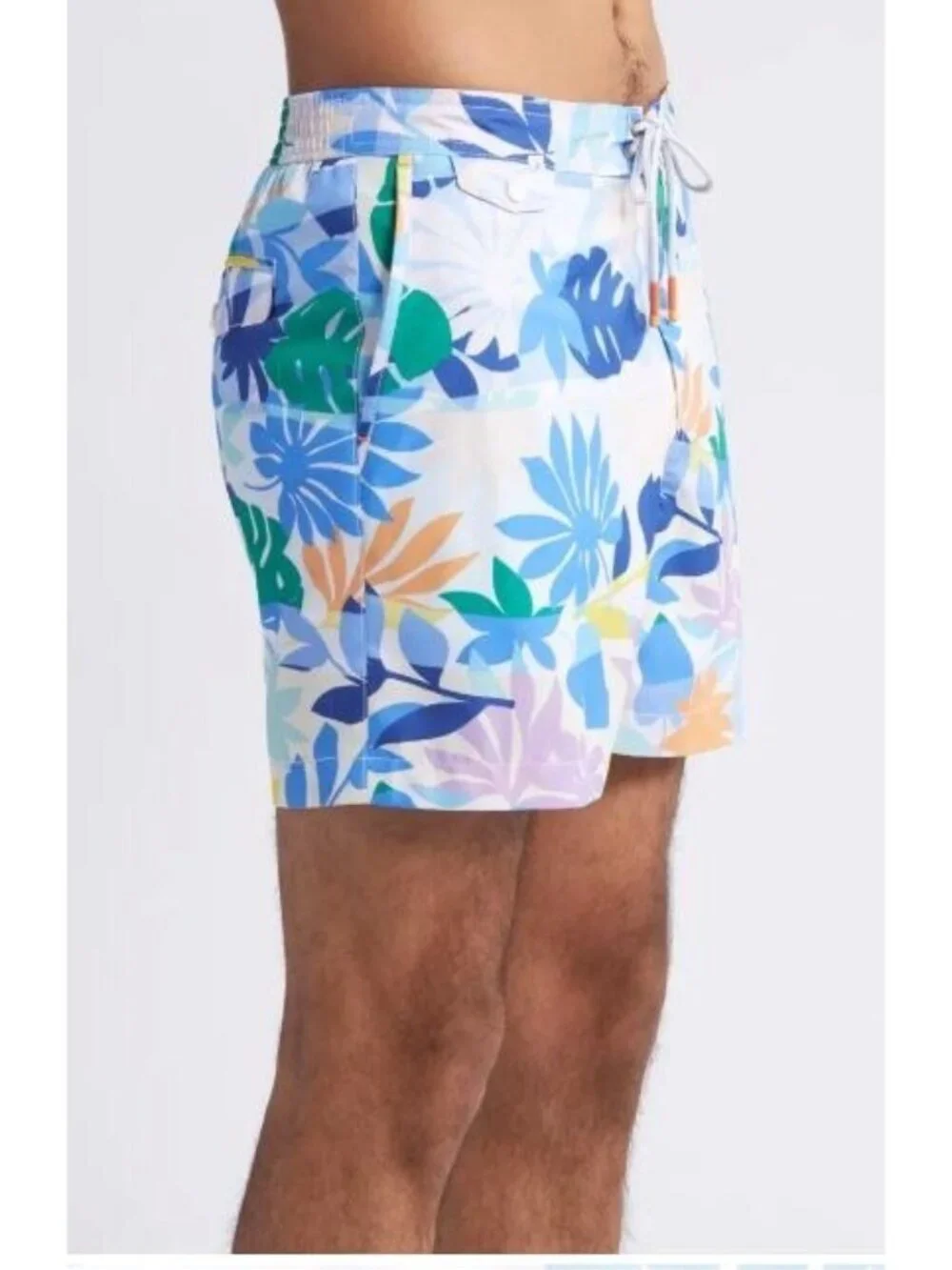 Tommy Bahama Mens Blue Tropical UPF Pockets Board Shorts Swim Sz 3XLB Big New